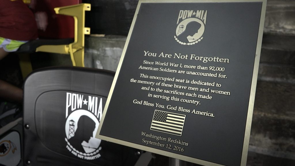 Washington Redskins, Rolling Thunder unveil POW/MIA seat at FedEx Field