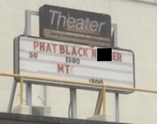 Racial slur posted on Marine base movie theater sign