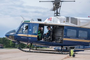 Air Force helicopter makes unplanned visit to middle school