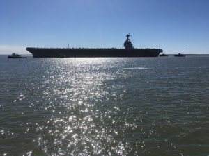 At last — carrier Ford tastes the sea to begin trials