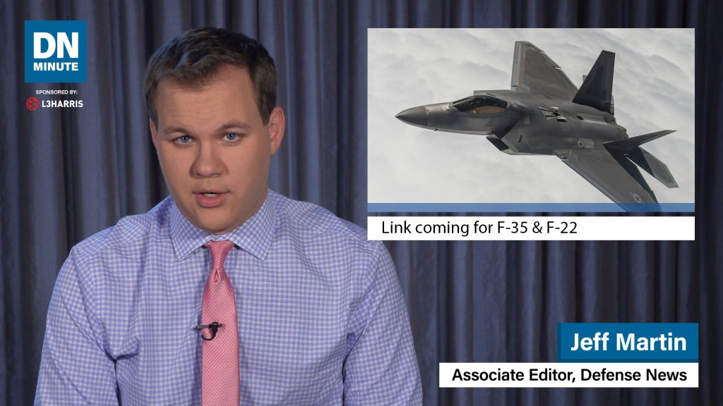 Link coming for F-35 & F-22 | Defense News Minute Nov. 12, 2019