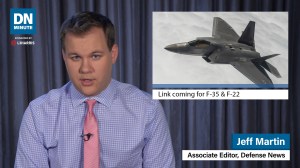 Link coming for F-35 & F-22 | Defense News Minute Nov. 12, 2019