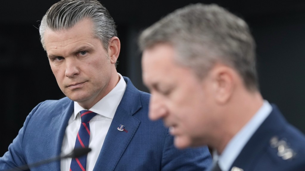 Hegseth, Caine lay out Iran goals: “No stupid rules of engagement, no nation-building quagmire.”