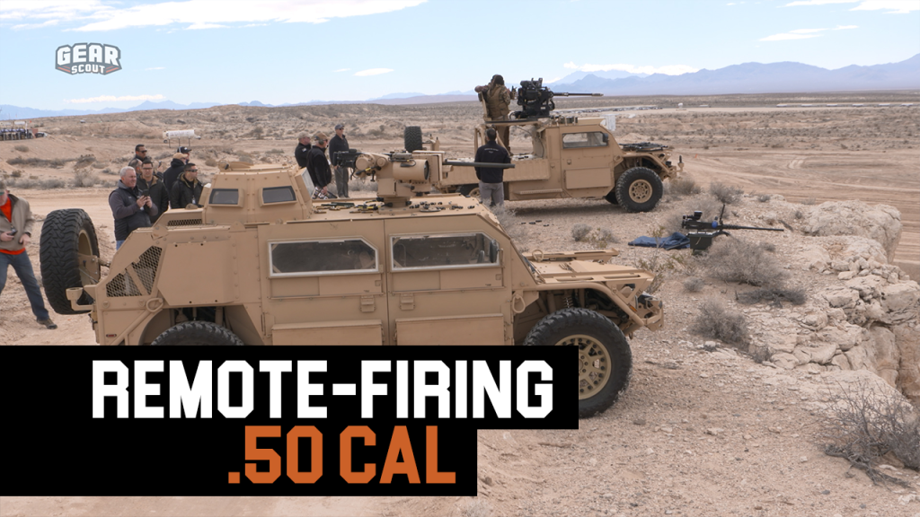 This vehicle-mounted .50 cal can target the enemy while keeping operators protected from fire