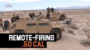 This vehicle-mounted .50 cal can target the enemy while keeping operators protected from fire