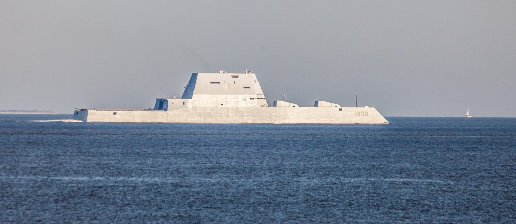 Stealth destroyer Zumwalt sets off on voyage to new homeport