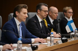 Finlands defense minister talks NATO, Ukraine and fishing